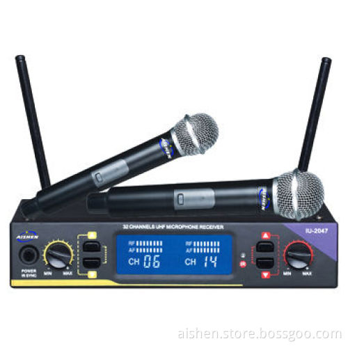 PLL and UHF Wireless Microphone, 16 Channels per Microphone, 32 Total Channels
